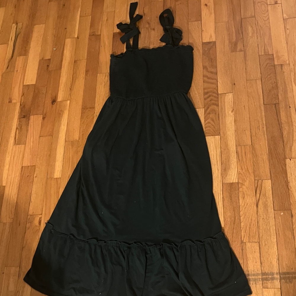 POCKETS!! Forest Green Sundress